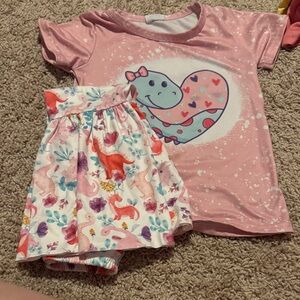 Charming Pink Dinosaur shirt and bells